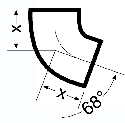 Отвод 68° - DN 200 мм