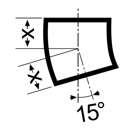 Отвод 15° - DN 125 мм