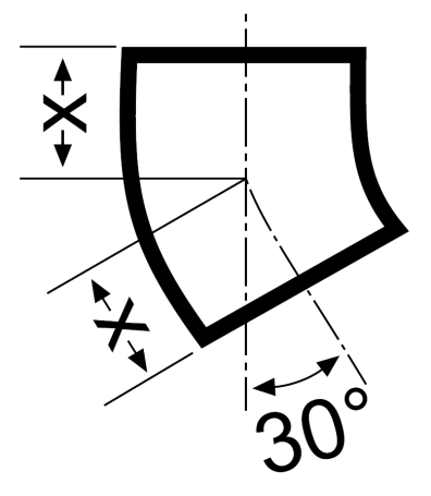 Отвод 30° - DN 150 мм